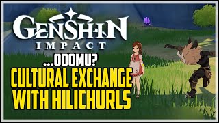 Conduct Cultural Exchange With Hilichurls  Genshin Impact  Odomu Achievement [upl. by Karel158]