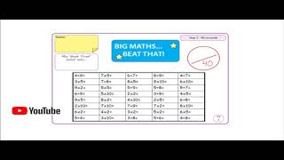 Math for 6 and 7 year olds week 1 BIG MATHS beat that 90 seconds [upl. by Claudelle876]