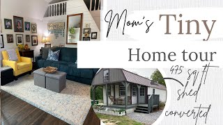 Moms Tiny Home TourShed converted to Tiny Home475 sq ftTiny House LivingCost Breakdown Included [upl. by Capwell]