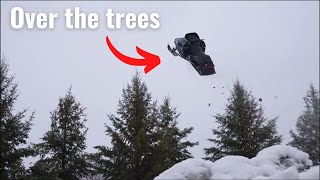 Dude Evan bro launches a snowmobile over the trees [upl. by Lepine]