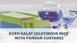 Kueh Salat Glutinous Rice with Pandan Custard Recipe  Cooking with Bosch [upl. by Atiroc414]