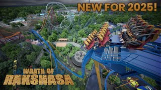 Wrath of Rakshasa Six Flags Great America 2025 Record Breaking Dive Coaster POVAnnouncement Video [upl. by Condon957]