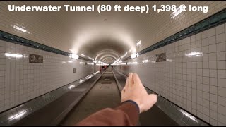 The Hamburg Germany Elbtunnel A famous footpath under the Harbor Hamburg germany [upl. by Noslen]