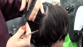 HAIRCUTTING Layer haircut with scissors [upl. by Northington]