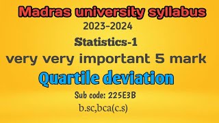 Quartile deviation problem in tamilstatisticsmeasures of dispersionbscbcaMadras University [upl. by Nniuqal275]