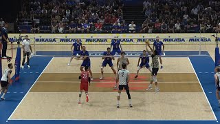 Micah Christenson setting USA Volleyball vs France VNL Final [upl. by Relyuc]