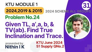 Problem No 24  Given TL a’a b amp TVab  KTU Engineering Graphics 20242019 amp 2015 Scheme [upl. by Leva]