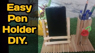 How to make Pen Holder Craft  Pen Holder by Stickscraftideasicecreamsticksdiytrendingvideo [upl. by Aenet]