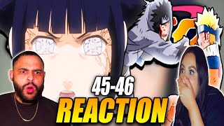 NARUTO BEATS KIBA WITH UZUMAKI BARRAGE NEJI VS HINATA BEGINS Naruto Ep 45  46 Couple Reaction [upl. by Maya]