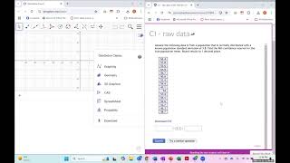 Geogebra Demo CI from raw data including open CSV file [upl. by Rockwell]