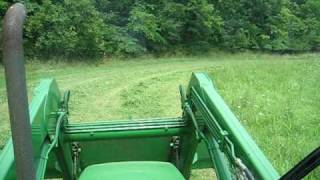 John Deere 5420 runnin a caseih mower conditioner [upl. by Aehs]