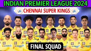 IPL 2024 Chennai Super Kings New Squad  Chennai Team Squad 2024  CSK 2024 Squad  CSK Team 2024 [upl. by Atinahs]