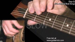 THE BANANA BOAT SONG Easy Guitar Lesson  TAB by GuitarNick [upl. by Agretha]