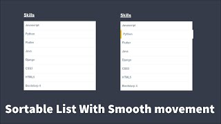 Sortable List With Smooth Move Action Using HTMLCSS And Sortable Js [upl. by Ehling]