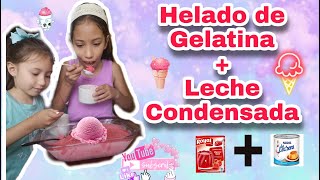 HELADO DE GELATINA CON LECHE CONDENSADA  como hacer un helado fácil 🍓 [upl. by Anawahs695]