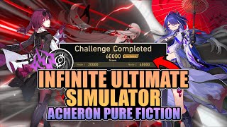 ACHERON IN PURE FICTION IS CRAZY 60K POINTS  Honkai Star Rail [upl. by Ainadi]