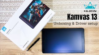 Huion Kamvas 13  Unboxing and Driver Installation Guide [upl. by Wallache]