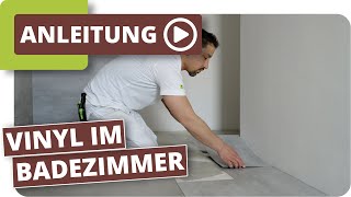 Vinylboden im Badezimmer an Wand amp Boden kleben [upl. by Valli]