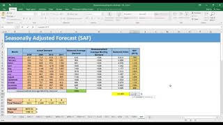 0303P7 Seasonally Adjusted Forecasting Using Excel [upl. by Beeck]