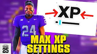 EA College Football 25 Road To Glory MAX XP SETTINGSFastest Way To Hit 99 Overall In NCAA 25 RTG [upl. by Okeim341]