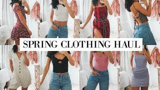 TRY ON SPRING CLOTHING HAUL  Zara Princess Polly amp Aritzia [upl. by Anali]