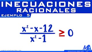 Inecuaciones racionales  Ejemplo 5 [upl. by Eirret]