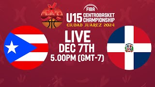 PUR v DOM  Full Basketball Game  FIBA U15 Centrobasket Championship 2024  SemiFinals [upl. by Moitoso300]