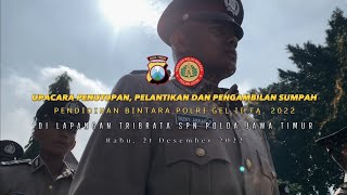 Upacara Pelantikan Bintara Polri Gel II TA2022 di SPN Polda Jatim [upl. by Sirehc]