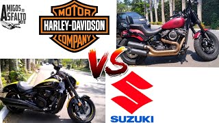 Suzuki Boulevard M 1800 R BOSS ou HD Fat Bob 107  Comparativo do Canal [upl. by Warfeld]