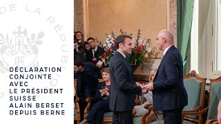 Depuis Berne déclaration conjointe avec le Président de la Confédération suisse Alain Berset [upl. by Yregerg]