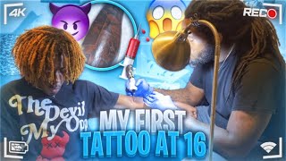 GETTING MY FIRST TATTOO AT 16 😱  HALF SLEEVE  VLOG [upl. by Hoang]