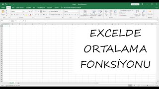 EXCELDE ARİTMETİK ORTALAMA FONKSİYONU [upl. by Dora]