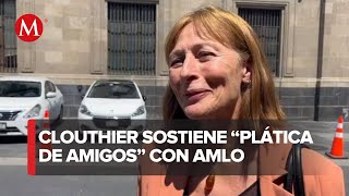 La ex secretaria de economía Tatiana Clouthier visita a AMLO en Palacio Nacional [upl. by Abert]