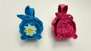 Crochet Bunny Rabbit Applique  Crochet Animal Applique [upl. by Nytnerb]