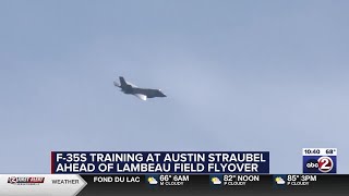 F35s train at Austin Straubel ahead of Lambeau Field flyover [upl. by Aciret]