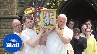 Pallbearers carry the coffin of bomb victim Georgina Callender  Daily Mail [upl. by Feilak]