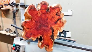 Woodturning  A Large Piece of Yew  no mid roll ads [upl. by Martica]