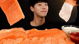 통연어 한입 먹방🐟 WHOLE SALMON SASHIMI MUKBANG ASMR EATING SOUNDS [upl. by Curren]