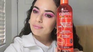 Cantu For Natural Hair Comeback Curl Next Day Curl Revitalizer Review [upl. by Patsis311]