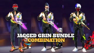 TOP 15 BEST DRESS COMBINATION WITH JAGGED GRIN BUNDLE  NEW BOOYAH PASS BUNDLE 😀 [upl. by Nnylacissej]