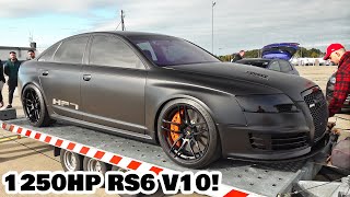 1250HP Audi RS6 V10 Sedan HPT  Top Speed Drag Racing Pure Sound [upl. by Siramed]