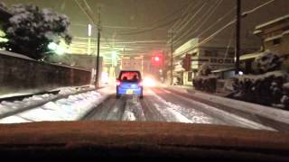 関東大雪災害 2014年2月14日午後７時ごろ 群馬県大泉町付近 [upl. by Yren969]