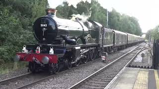 5043 Earl of Mount Edgcumbe Steam Locomotive On The Melton Pieman Rail Tour Through Leicestershire [upl. by Yramesor]