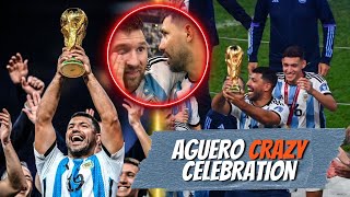 SERGIO AGUERO CRAZY REACTION WHEN ARGENTINA WON THE WORLD CUP [upl. by Nilek73]