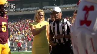 Martha McSally sings anthem Kyrsten Sinema does coin toss  ABC15 Sports [upl. by Ades]