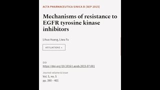 Mechanisms of resistance to EGFR tyrosine kinase inhibitors  RTCLTV [upl. by Ahon]