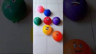 Red Green Yellow Emoji Balloon Popping Video Reverse asmr satisfying [upl. by Plume]