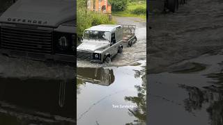 Land Rover Defender vs Flooded Ford ruffordford deepwater flood ohno flooded opps rufford [upl. by Bittner]