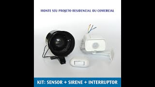 Alarme Com Sensor Presença e Sirene [upl. by Assilram]