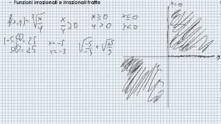 Dominio funzioni irrazionali e irrazionali fratte in due variabili [upl. by Emlin]